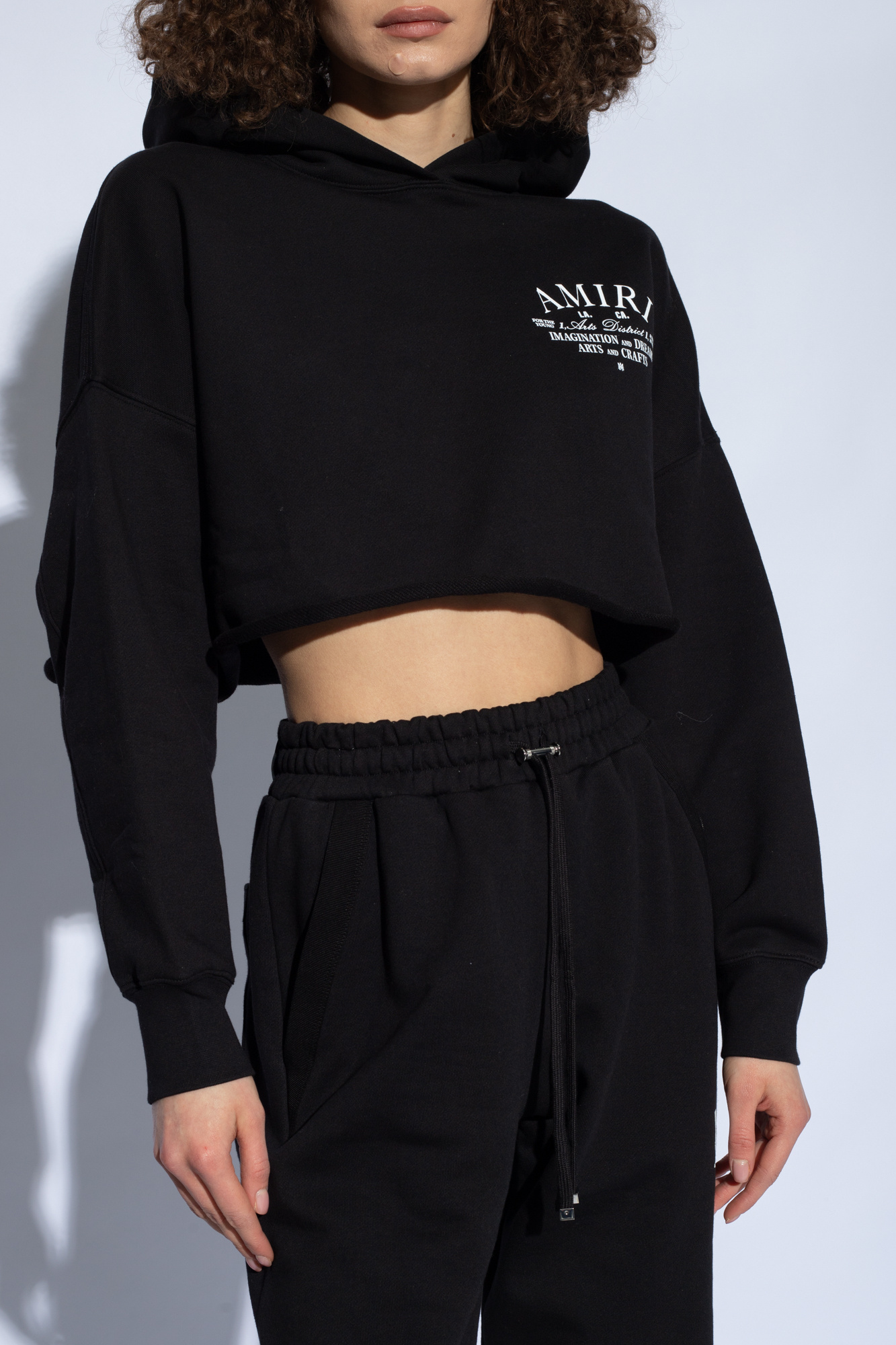 Black eye patch CROPPED HOODIE BLACK